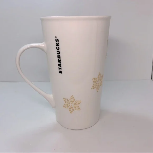 Starbucks 2016 winter Christmas snowflake 18oz ceramic mug - Picture 2 of 6